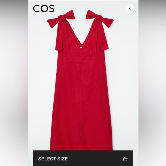🎉 Host Pick 🎉 COS Bow Detail Linen Midi Dress - Picture 10 of 13